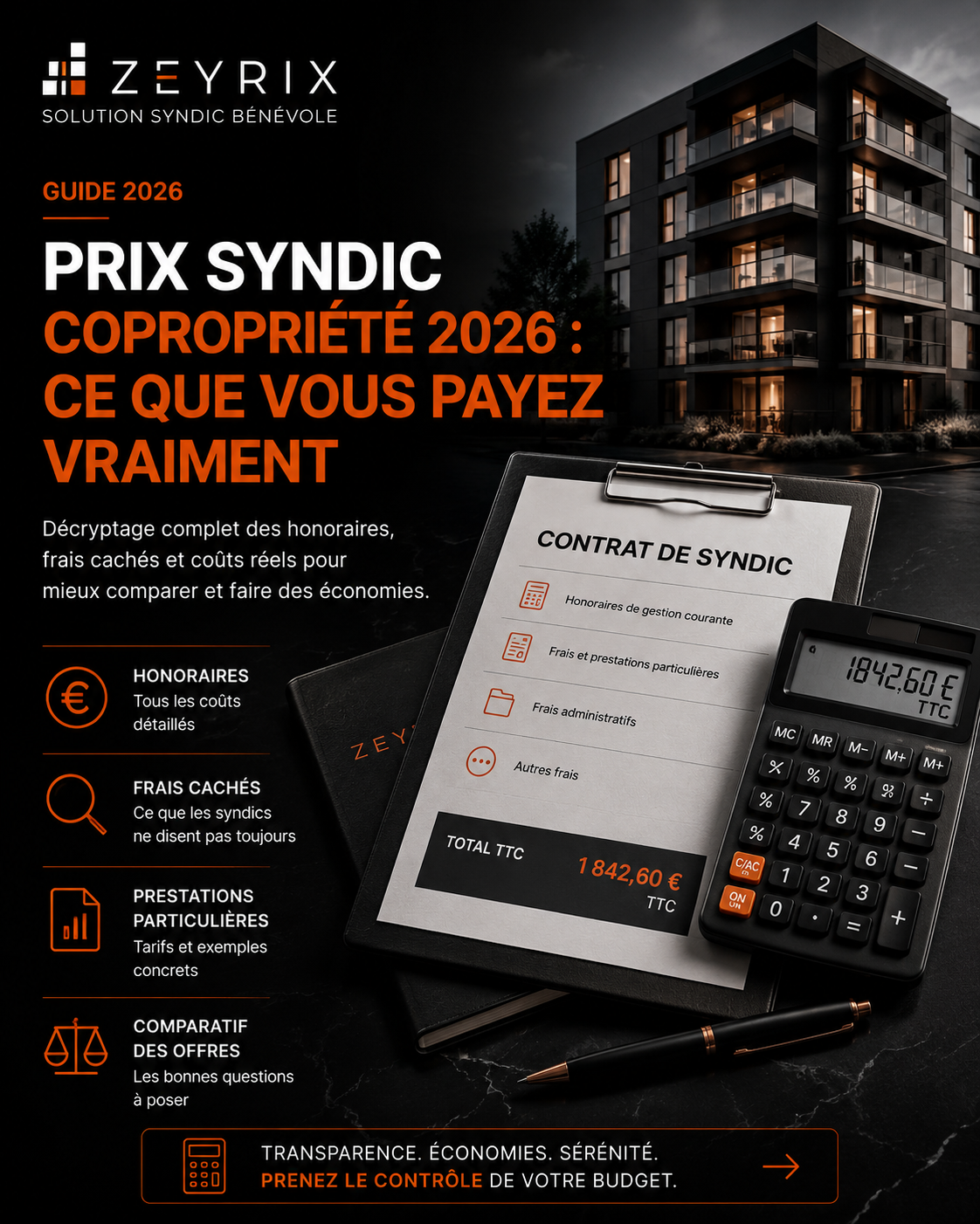 prix syndic professionnel copropriété honoraires comparer économiser