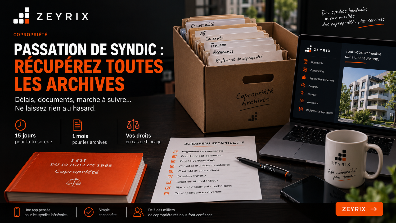 Passation syndic bénévole : délais légaux pour récupérer les archives